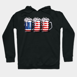 Beer American Flag T-Shirt 4th of July Men Women Merica USA Hoodie